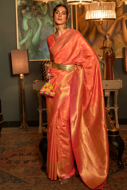 Fenta Silk Jacquard Woven Saree With Blouse